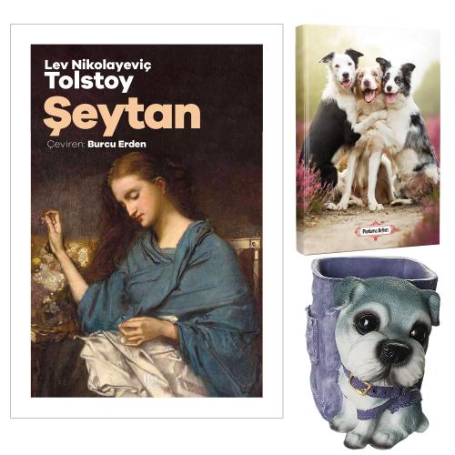 Şeytan - Tolstoy ve Dekoratif Köpek Kalemlik - Neşeli Dostlar Planlama Defteri