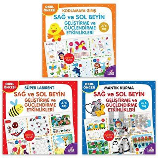 Sağ ve Sol Beyin Geliştirme ve Güçlendirme Etkinlikleri Seti 3-6 Yaş (
