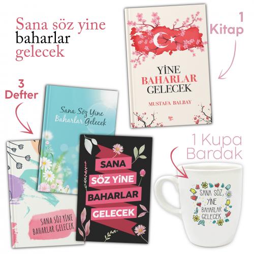 Sana Söz Baharlar Gelecek Seti - 1 Kupa 3 Defter 1 Kitap