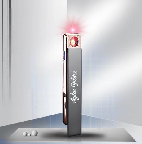 Kişiye Özel Sürgülü Şarjlı USB Çakmak