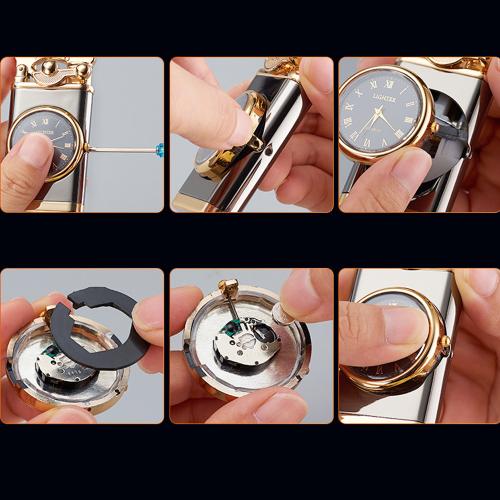 Premium Saatli Çakmak - Rüzgara Dayanıklı Jet Alevi - Halkkitabevi