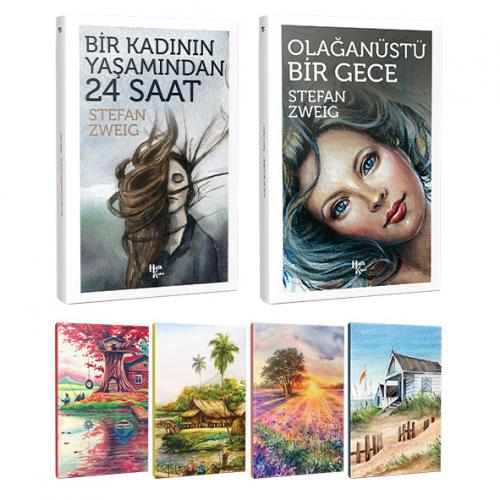 Stefan Zweig 2 Kitap Bir Arada ve 4 Defter -1 - Halkkitabevi