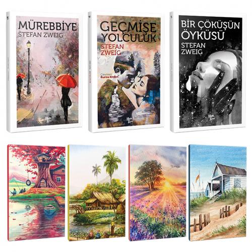 Stefan Zweig 3 Kitap Bir Arada ve 4 Defter -3 - Halkkitabevi