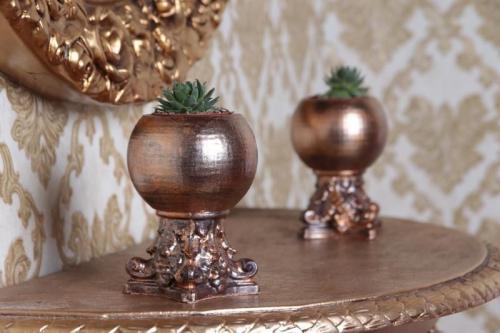 Sütun Başı Ayaklı Beton Küre Saksı, Bakır Rengi - Halkkitabevi