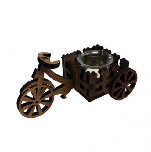 T-Light Mumluklu Küçük Bisiklet Cam