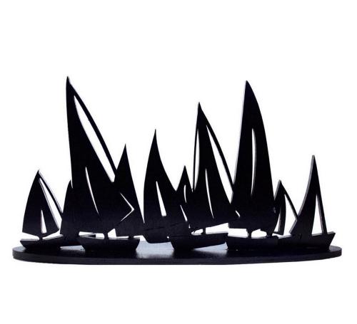 Yelkenli Ahşap Oda Süsü, Siyah - Halkkitabevi