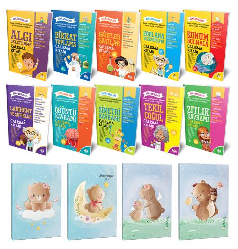 Zeka Soruları 10lu Kitap Seti ve 4 Defter -7 - Halkkitabevi