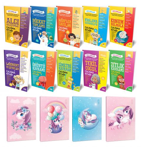 Zeka Soruları 10lu Kitap Seti ve 4 Defter -8
