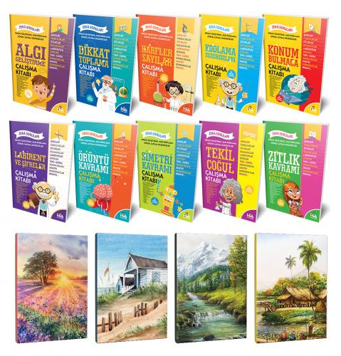 Zeka Soruları 10lu Kitap Seti ve 4 Defter